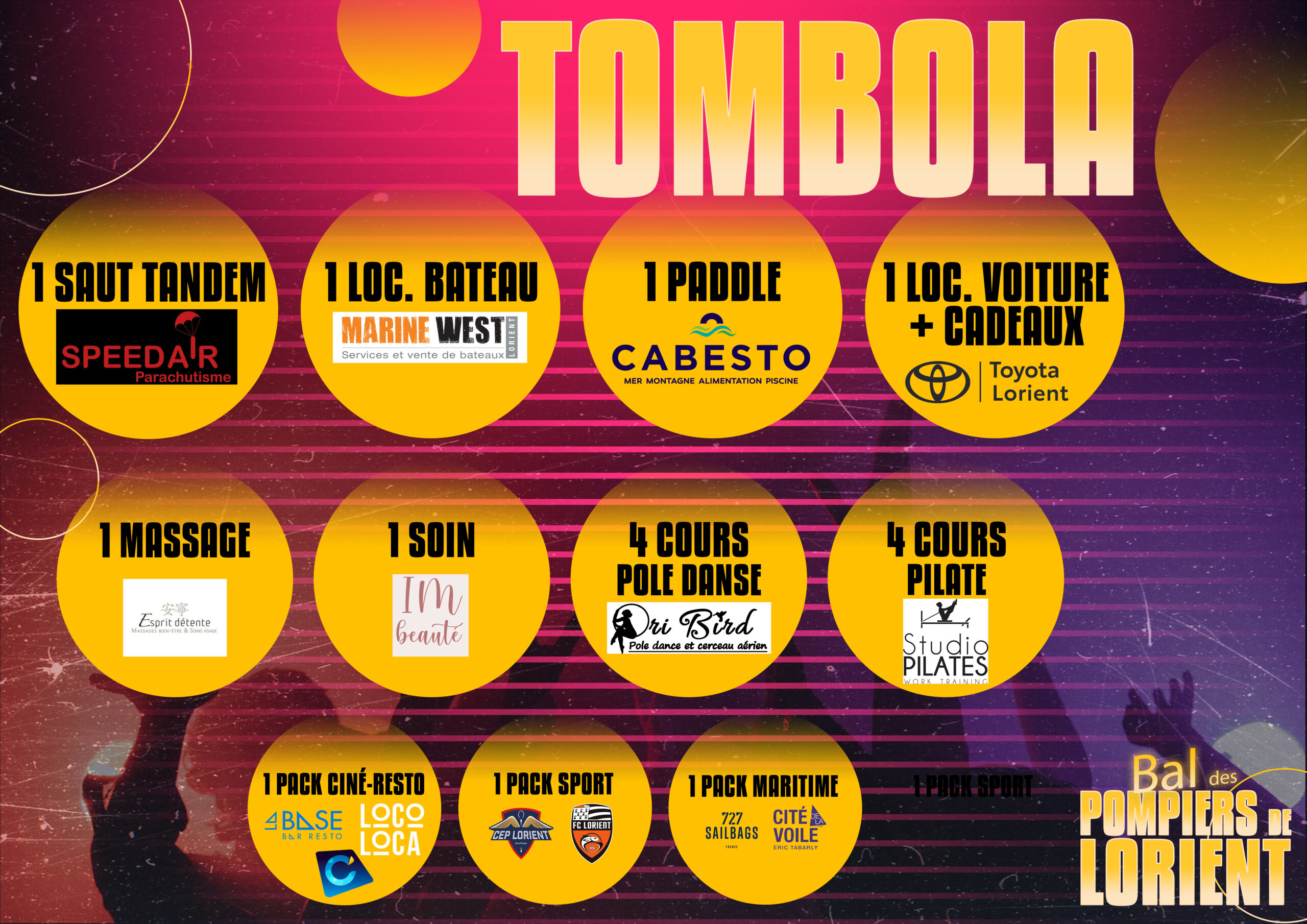 Affiche Tombola bal des pompiers lorient